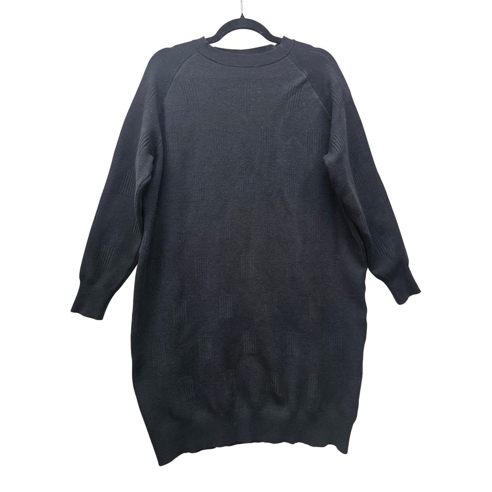 Arach & Cloz‎ Black Knit Sweater Dress Long Sleeve Textured Geometric Pattern M